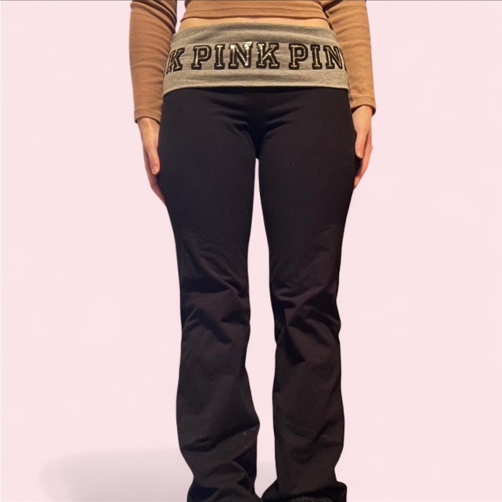 Victoria's Secret PINK Sequined Foldover Yoga Pants
